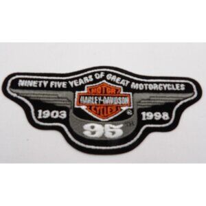 Harley Davidson Patch "95 Years " w. Logo 1903-1995  6¼"x2¾" HOG Patch Iron on